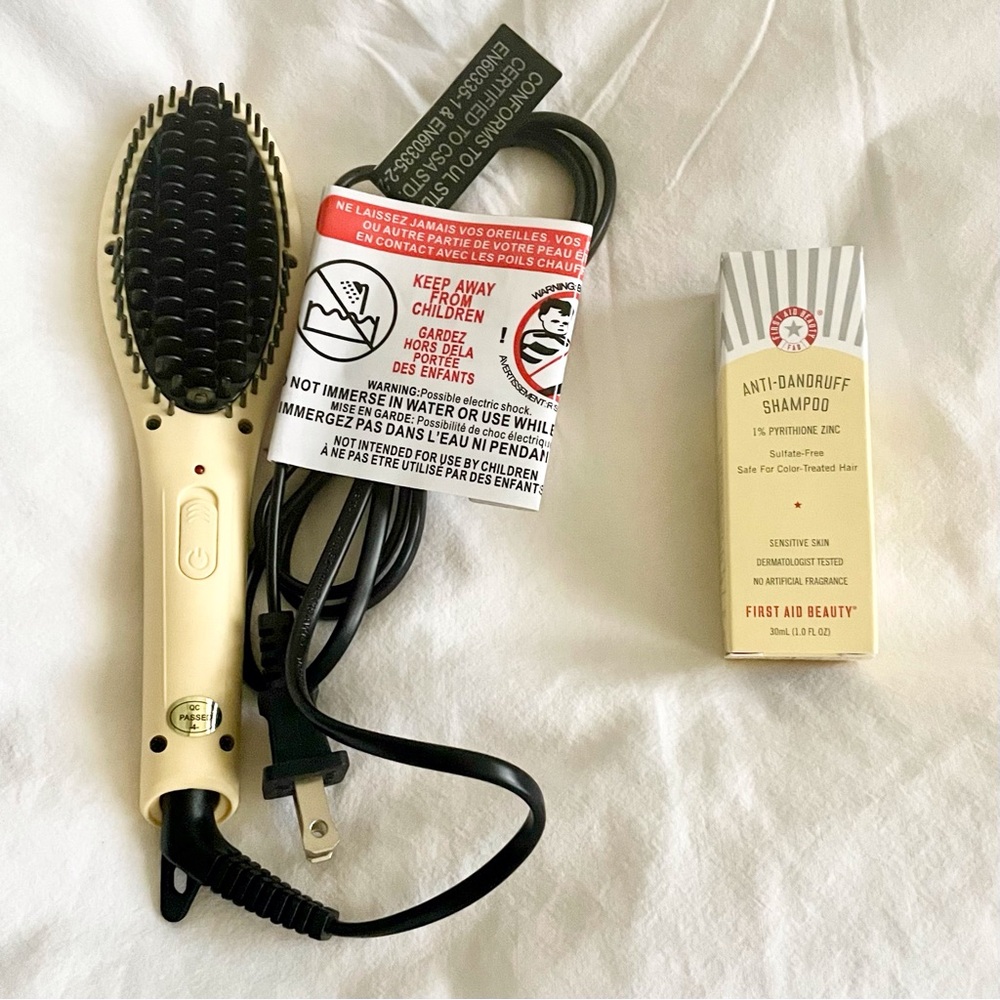 Travel Sized Hair Straightening Brush Hair Products Deluxe Beauty Samples Bundle